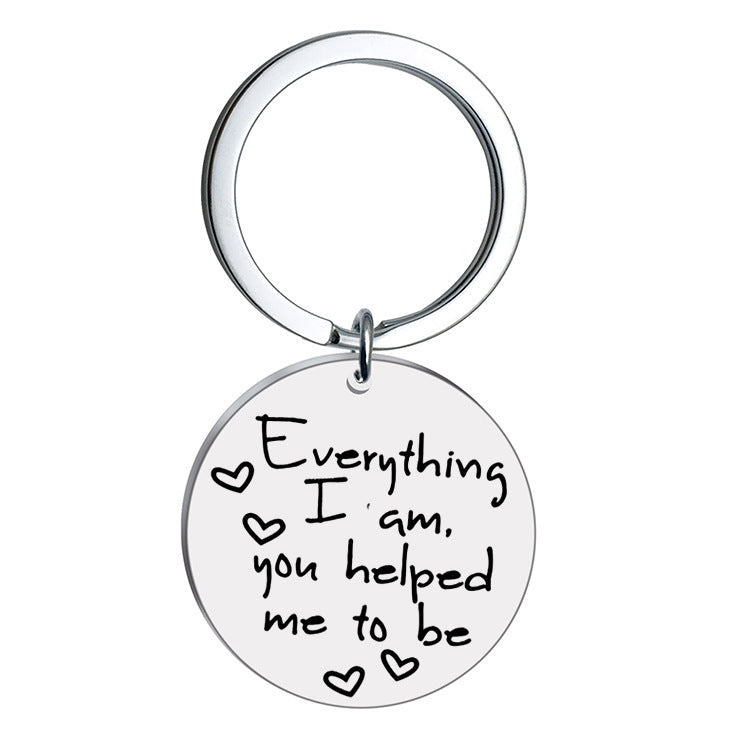 Venta al por mayor de acero inoxidable MOM DAD Mother Father's Day Gift Llavero creativo